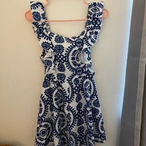 SHEIN Blue and White Floral Dress